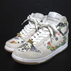 美品 Supreme×Nike シュプリーム×ナイキ SB Dunk High Rammellzee ダンクハイ スニーカー FD8779-100 27cm グレー メンズ 古着 中古 USED