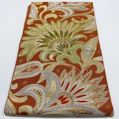 ［6903］袋帯 花唐草文様 金銀糸 六通 正絹 着物 フォーマル