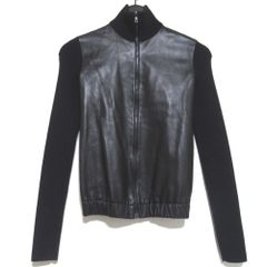 良品 HIROKO KOSHINO コシノヒロコ ショールカラー ラムレザーコンビ