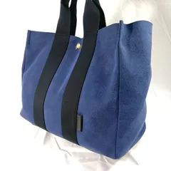 【良品】Pomerance 2way トートバッグ 青 A4収納 大容量 スエード調 マザーズバッグ 旅行