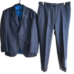  HACKETT LONDON ハケットロンドン チェック柄スーツ ジャケット ベスト パンツ ネイビー メンズ サイズ不明【Z1750】