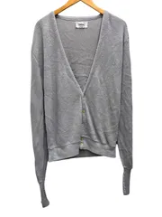 Christian Dior (クリスチャンディオール) USA製 アクリル ニットカーディガン 80s ビンテージ M グレー メンズ/199