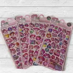 マイメロディ ボンボンドロップ シール ぷくぷくシール 4枚セット