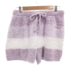 ジェラートピケ gelato pique ショートパンツ ルームウェア もこもこ イージー ボーダー 紫 パープル 白 ホワイト /JS ■FF