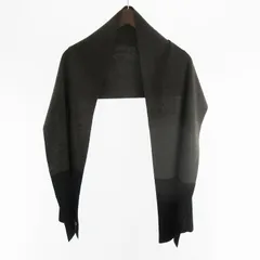 エンポリオアルマーニ EMPORIO ARMANI マフラー ニット バイカラー 2トーン チャコールグレー ブラック 黒 ウール 170ｃｍ×30ｃｍ