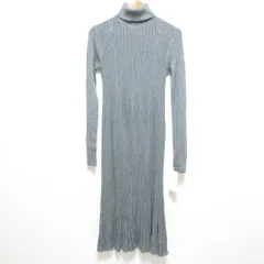 未使用 24SS Mila Owen ミラオーウェン ラメ タートルネックロングリブニットワンピース 09WNO241957 サイズ0 グレー レディース 古着 中古 USED
