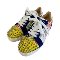 美品 Christian Louboutin クリスチャンルブタン ルイスジュニア スタッズ ローカットスニーカー 35 22cm相当 マルチカラー レディース 古着 中古 USED