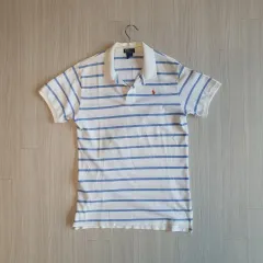 ポロ ラルフ ローレン ブルー ストライプ 半袖 ピケTシャツ XL