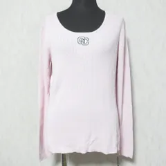 未使用 25SS Grace Class グレースクラス グレースコンチネンタル ロゴ刺繍リブトップス カットソー 0225143046 サイズ36 ピンク レディース 古着 中古 USED