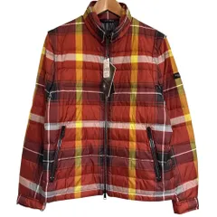 未使用 BLACK LABEL CRESTBRIDGE ブラックレーベルクレストブリッジ チェック柄 2WAY ベスト ダウンジャケット M レッド メンズ 古着 中古 USED