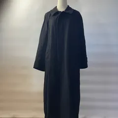 【Y-15】カシミヤ100% ロングコート　黒　チェスターコート　無地　シンプル　冬　アウター　レディース　古着