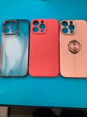 iPhone15 Pro Max ケース 3点セット クリア／MagSafe対応レッド／リング付きベージュ