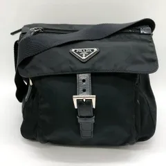 【お値下げしました！】PRADA プラダ ショルダーバッグ ベルト ナイロン ブラック レディース メンズ ヴィンテージ ブランド ファッション USED