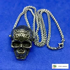 ☆スカル ネックレス ユニセックス ゴロンインパクト 個性派 60cm チェーン ロック系 ストリート系 2.2×3.5cm 骸骨 ドクロ 人気 カッコイイ ゴシック//N-70