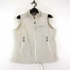 モンベル Montbell O.D. ベスト ジャケット ナイロン ジップアップ ロゴ 刺繍 XS ライトベージュ 小さいサイズ