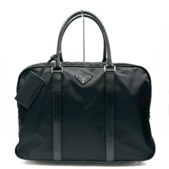 【お値下げしました！】PRADA プラダ ビジネスバッグ ブリーフケース ハンドバッグ ナイロン レザー サフィアーノ ブラック ブランド プレゼント USED