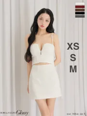 ホワイト [GL4113-W-2511] 【ROBE de FLEURS Glossy/ローブドフルール グロッシー】ストーン/ キャミ/ タイト/ ミニドレス/ キャバドレス/ AngelR/ エンジェルアール