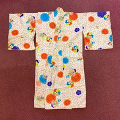 【K-9】昭和時代｜アンティーク着物｜子ども用｜花柄｜リメイク用にどうぞ(*^^*)