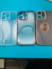 iPhone15 Pro Max ケース 3点セット クリア・ブラックフレーム・リングスタンド付き 保護カバー