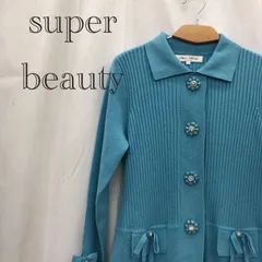 super  beauty スーパービューティー ニットワンピース スパンコール リボン 40 エメラルドグリーン  レディース ファッション