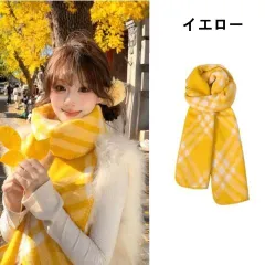 秋冬用 新作 優しいチェック柄ニットマフラー かわいい保温ネックウォーマー