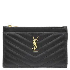 サンローラン SAINT LAURENT ポーチ カサンドラ モノグラム ビルポーチ スモール レザー ブラック ゴールド金具 黒 ロゴプレート  653923 【箱】【中古】