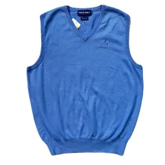 POLO GOLF RALPH LAUREN ポロゴルフ ラルフローレン コットンベスト 刺繍ロゴ 水色 Mサイズ No.EA205