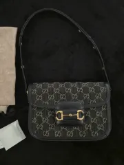 グッチ ホースビット 1955 デニム クロス ショルダーバッグ