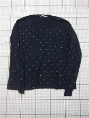 ◇ ⊇ ザラ ZARA ドット柄長袖ニット ネイビー系 レディース E  【1512220052404】