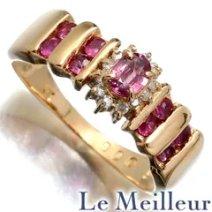 ルビー ダイヤモンド イエローゴールド K18YG リング 指輪 10号 中古 プレラブド 返品OK