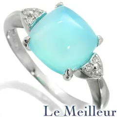 カルセドニー ダイヤモンド ホワイトゴールド K18WG リング 指輪 12号 中古 プレラブド 返品OK