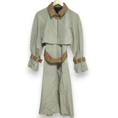 未使用 23SS Paul Smith ポールスミス エコレザーコート シングルトレンチコート 235C サイズ40 ライトカーキ×ブラウン レディース 古着 中古 USED