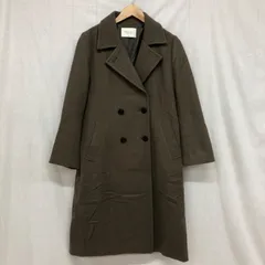 PUBLIC TOKYO 日本製 22AW 2way バックフレアウールコート チェスターコート/ステンカラーコート ダブルブレスト バックベルトデザイン ウール100% ブラウン サイズ1 S-Mのサムネイル
