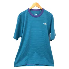 □□THE NORTH FACE ザノースフェイス Tシャツ Multi Border Tee SIZE XL NT32455 スカイブルー