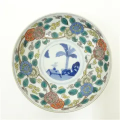 太明成化年製銘　色絵草花文四寸皿  食器 おしゃれ かわいい インテリア レトロ アンティーク プレート 居酒屋 カフェ 和食 洋食