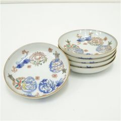 古伊万里】長富春貴 赤絵金彩小皿5客 4寸皿 取り皿 骨董品 - メルカリ