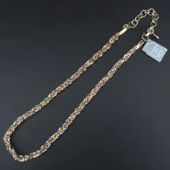 美品 Christian Dior クリスチャンディオール ツイストチェーンネックレス GP ゴールドカラー レディース 古着 中古 USED