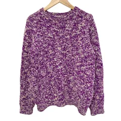 良品 22AW SLOANE スローン 3G天竺 杢スラブ クルーネック ニット セーター サイズ1 パープル レディース 古着 中古 USED