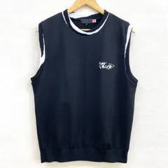 ✨美品✨ DANCE WITH DORAGON　ダンスウィズドラゴン　ニットベスト　スポーツウェア　ゴルフ　ロゴマーク　ユニセックス　ブラック　サイズ3 D1-652720