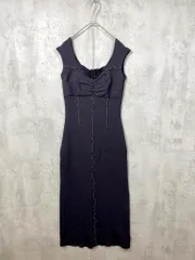 美品 MERCURYDUO マーキュリーデュオ 定価12100円 レイヤード風メロウニット ワンピース sizeF/黒  ■◆レディース