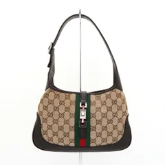グッチ シェリー ジャッキー GGキャンバス / レザー ワンショルダーバッグ ブラウン
