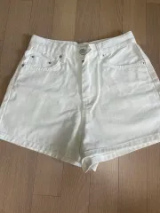 新品)白デニム ハーフパンツ