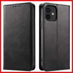 【在庫セール】360度保護 対応 pro pro pro ケース12 iphone (ブラック スタンド機能 カード収納 マグネット式 放熱性 着脱しやすい 軽量 iphone 耐衝撃 レザー 携帯カバー 手帳型あいふぉん12 スマホケース イフォン12/12