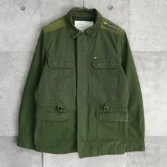 【3月5日までの限定価格】ディーゼル レザーエルボーパッチ ミリタリージャケット カーキ メンズ