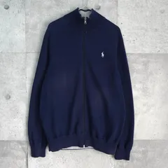 ポロ ラルフローレン スモールポニーロゴ ウール ドライバーズニット ネイビー