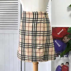 バーバリー ノバチェック ウール ミニスカート ベージュ
