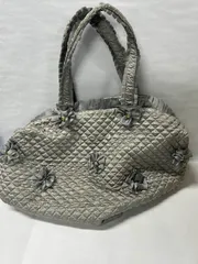 ドールジョゼット ハンドバッグ シルバー キルティング 花モチーフ 軽量