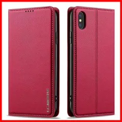 【数量限定】ケース 手帳型 アイフォンxr カバー XR アップルxr携帯スマホケース手帳型 財布型 カード収納 スタンド機能 マグネット式 対応iPhone 放熱性手触りが良い 上質合成皮革 耐衝撃 人気 レッド