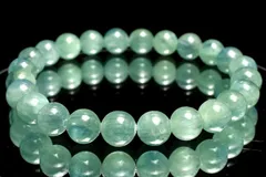 【１点物】希少◇人気カラー ブルーグリーンカイヤナイト　7.5mm　ブレスレット パワーストーン 天然石 _MC4916