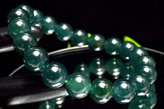 【１点物】AAA☆グアテマラ産 マンサーノ翡翠 ブルージェダイト 青翡翠　9.5mm　ブレスレット パワーストーン 天然石 _MC5027